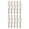 10 PCS 2 Pin 6.5mm Plug Zinc Alloy Welded Type Audio Connector 6.35 Audio Plug