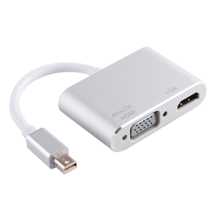 2 in 1 4Kx2K Mini DisplayPort to VGA & HDMI Adapter