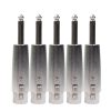5 PCS LZ1167G 6.35mm Single Track Male Head to XRL Female Audio Adapter Plug (Black)