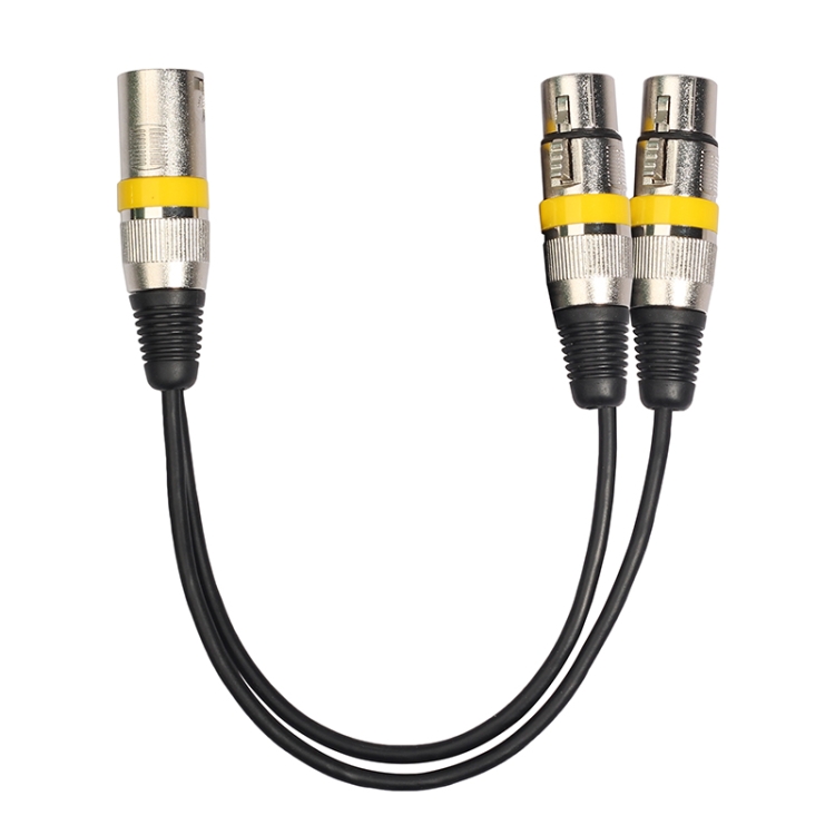 2055MFF-03 2 In1 XLR Male to Double Female Microphone Audio Cable, Length: 0.3m