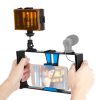 PULUZ 2 in 1 Vlogging Live Broadcast LED Selfie Light Smartphone Video Rig Kits with Cold Shoe Tripod Head for iPhone, Galaxy, Huawei, Xiaomi, HTC, LG, Google, and Other Smartphones