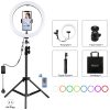 PULUZ 11.8 inch 30cm RGB Light 1.1m Tripod Mount Dimmable LED Ring Vlogging Selfie Photography Video Lights Live Broadcast Kits with Cold Shoe Tripod Ball Head & Phone Clamp
