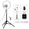 PULUZ 11.8 inch 30cm RGBW Light + 1.65m Mount Curved Surface RGBW Dimmable LED Ring Selfie Vlogging Light  Live Broadcast Kits with Cold Shoe Tripod Adapter & Phone Clamp & Remote Control