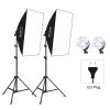 PULUZ Softbox Lighting Kit 2 PCS 50x70cm Professional Photo Studio Photography Light Equipment with 8 x E27 24W E27 Socket Bulb Photography Lighting Kit for Filming Portrait Shooting / Fashion Advertising Photography