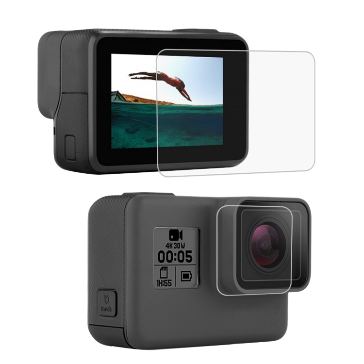 PULUZ Lens HD Screen Protector + LCD Display Tempered Glass Film for GoPro HERO7 Black /HERO7 Silver / HERO7 White /6 /5