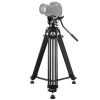 PULUZ Professional Heavy Duty Video Camcorder Aluminum Alloy Tripod with Fluid Drag Head for DSLR / SLR Camera, Adjustable Height: 80-160cm
