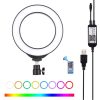 PULUZ 6.2 inch 16cm USB RGBW Dimmable LED Ring Vlogging Photography Video Lights with Cold Shoe Tripod Ball Head & Remote Control