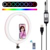 PULUZ 11.8 inch 30cm RGB Dimmable LED Dual Color Temperature LED Curved Diffuse Light Ring Vlogging Selfie Photography Video Lights with Tripod Ball Head & Phone Clamp & Remote Control