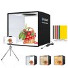 PULUZ 25cm Folding Portable 3 Modes Dual Color Temperature Ring Light Photo Lighting Studio Shooting Tent Box with 6 x Dual-side Color Backdrops, Size: 25cm x 25cm x 25cm