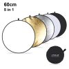 PULUZ 60cm 5 in 1 (Silver / Translucent / Gold / White / Black) Folding Photo Studio Reflector Board