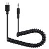 PULUZ 3.5mm TRRS Male to Type-C / USB-C Male Live Microphone Audio Adapter Spring Coiled Cable for Samsung, Huawei and Smartphones, Cable Stretching to 100cm