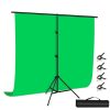 PULUZ 2x2m T-Shape Photo Studio Background Support Stand Backdrop Crossbar Bracket Kit with Clips