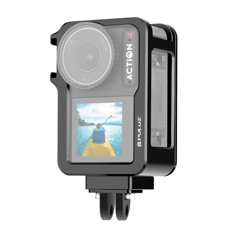 For DJI Osmo Action 4 / 3 PULUZ Metal Cage Expansion Adapter Frame with Cold Shoe