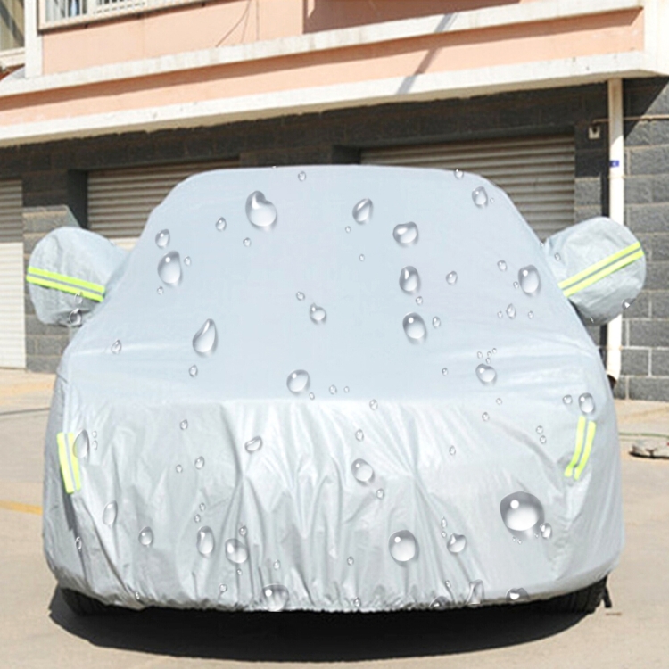 PEVA Anti-Dust Waterproof Sunproof Hatchback Car Cover with Warning Strips, Fits Cars up to 4.5m(177 inch) in Length