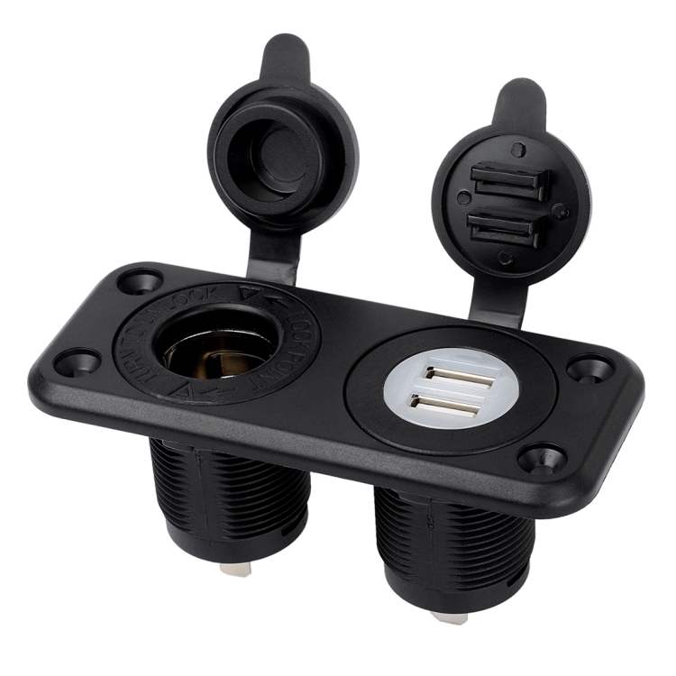 5V 2.1A Dual-USB Ports 20A Car Cigarette Lighter Socket Car Charger