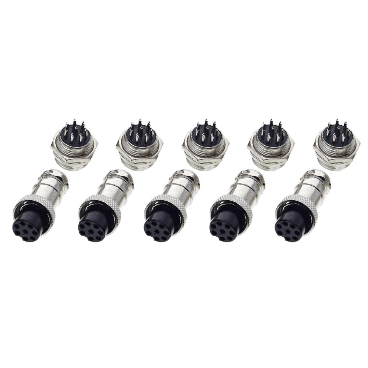 DIY 16mm 8-Pin GX16 Aviation Plug Socket Connector (5 Pcs in One Package, the Price is for 5 Pcs)