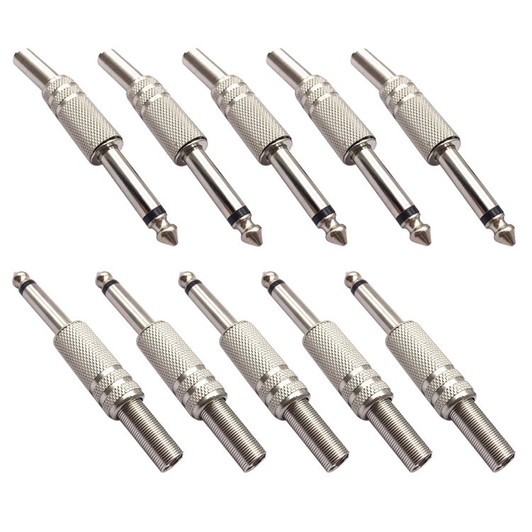JL0057 6.36mm Audio Jack Connector (10 Pcs in One Package, the Price is for 10 Pcs)