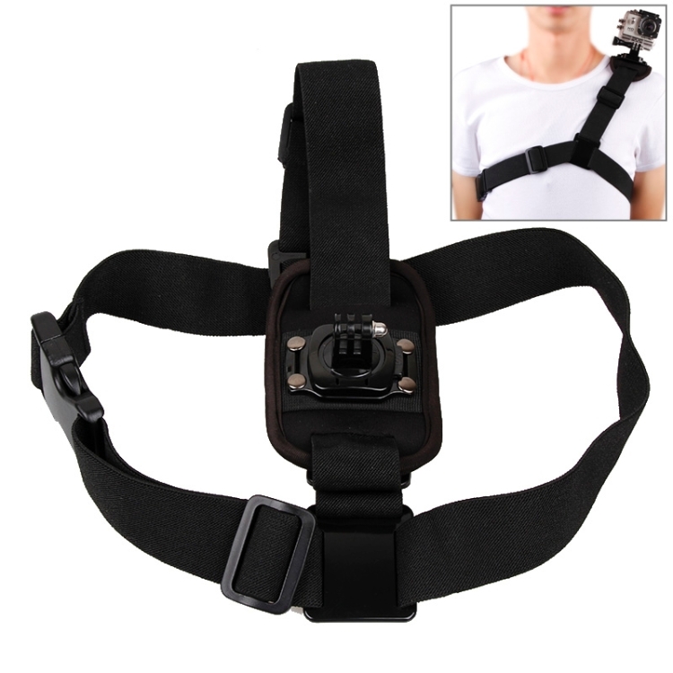 360 Degree Rotary Special Sports Single Shoulder DV Chest Belt for GoPro Hero12 Black / Hero11 /10 /9 /8 /7 /6 /5, Insta360 Ace / Ace Pro, DJI Osmo Action 4 and Other Action Cameras