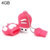 4GB Bear Paw Shaped Silicone USB 2.0 Flash Disk with Anti Dust Cup