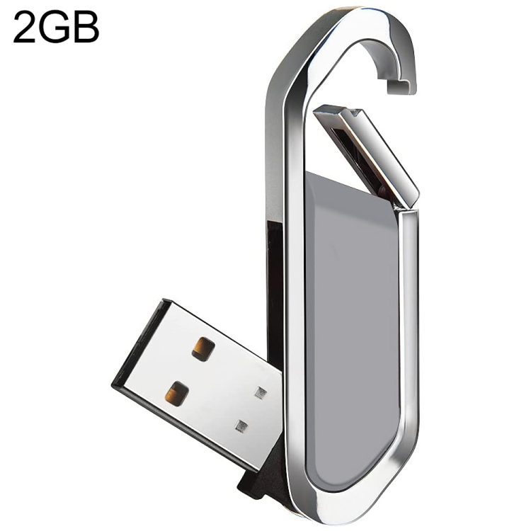 2GB Metallic Keychains Style USB 2.0 Flash Disk (Grey)