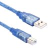 Normal USB 2.0 AM to BM Cable, with 2 core, Length: 5m(Blue)