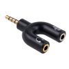 3.5mm Stereo Male to 3.5mm Headphone & Mic Female Splitter Adapter
