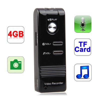 Digital Voice Recorder MP3 Player with 4GB Memory, Support Camera, TF Card, Built in rechargeable Lithium-ion battery (156)