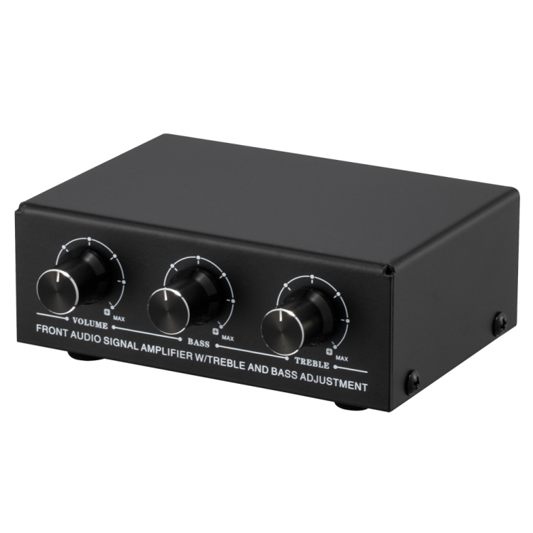 B057 Front Stereo Sound Amplifier Headphone Speaker Amplifier Booster with High And Low Bass Adjustment 2-Way Mixing, USB 5V Power Supply, US Plug