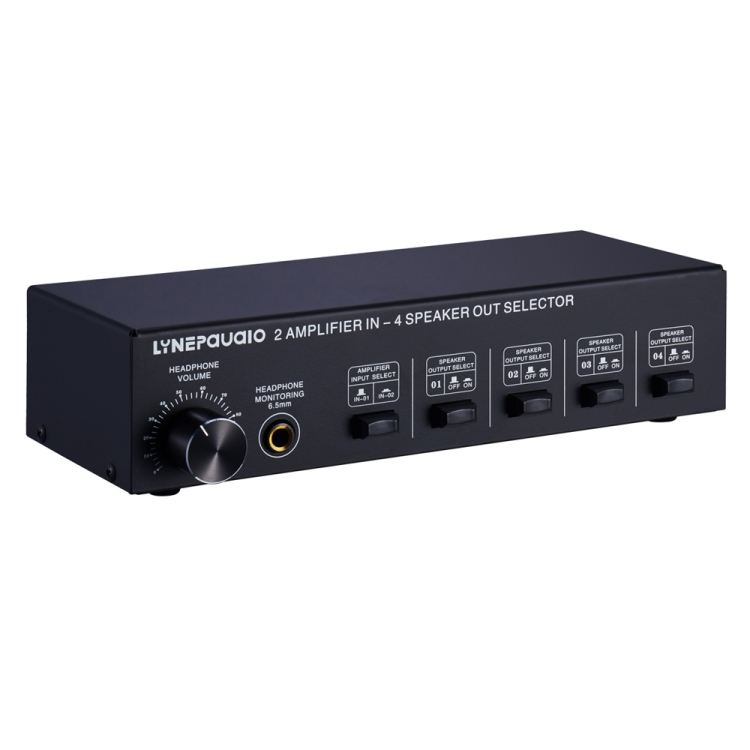 B032 2-in 4-out Power Amplifier Sound Switcher Speaker Lossless Sound Quality 300W Per Channel Switch Distributor Comparator with Headset Monitoring Function / Audio Input