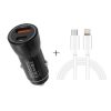 P21 PD 20W USB-C / Type-C + QC3.0 18W USB Fast Car Charger with USB-C / Type-C to 8 Pin Data Cable Set