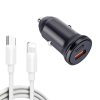 WKN-707 PD 20W USB-C / Type-C + QC 3.0 25W USB Mini Car Charger with USB-C / Type-C to 8 Pin Data Cable, Cable Length: 1m