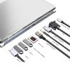 JUNSUNMAY 11 in 1 Multifunctional USB C Hub Docking Station Adapter SD/TF Card Reader