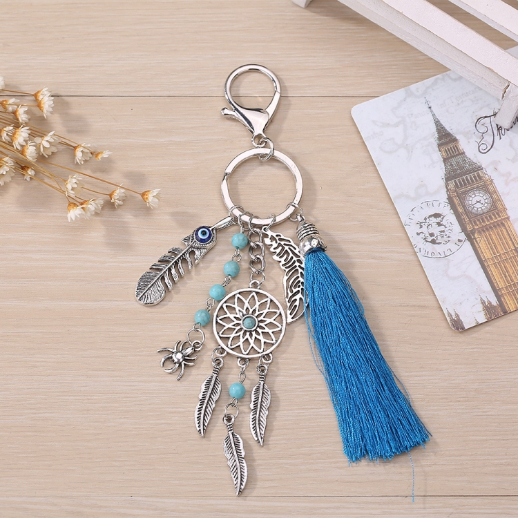 2 PCS Simple Fashion Wool Tassel Dream Catching Keychain