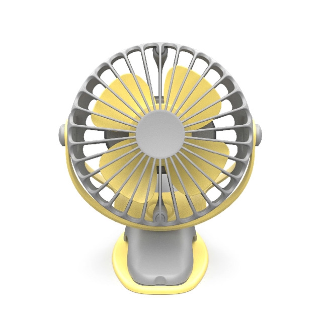 360 Degree -Round Rotation Mini Cooling Air Fan 4 Speed Adjustable Portable USB Rechargeable Desktop Clip Fan