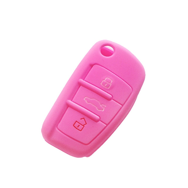 2 PCS Car Key Cover Silicone Flip Key Remote Holder Case Cover for Audi Q3 A3 A1