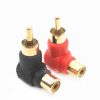 20 PCS / 10 Pairs L-shaped Lotus RCA Right Angle Elbow RCA Male to Female Audio Adapter