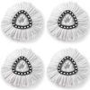 4 PCS Rotating Triangle Cotton Yarn Mop Head Mop Replacement Cloth For O-Cedar/Vileda