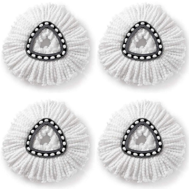4 PCS Rotating Triangle Cotton Yarn Mop Head Mop Replacement Cloth For O-Cedar/Vileda