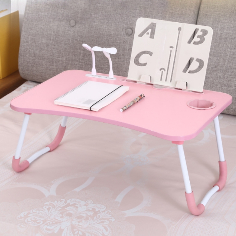 USB Folding Computer Desk With Fan & Lamp, Size: 60x40x28cm