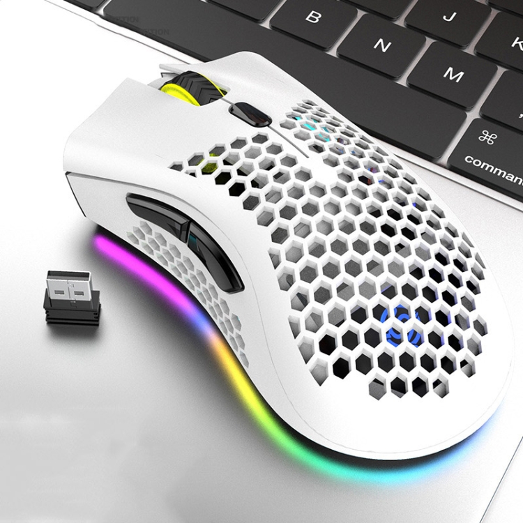 K-Snake BM600 1600 DPI 7-keys Hollow Lightweight Wireless Charging RGB Colorful Gaming Mouse