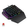 K700 44 Keys RGB Luminous Switchable Axis Gaming One-Handed Keyboard, Cable Length: 1m