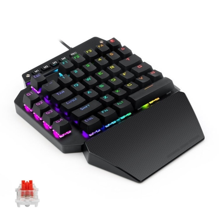 K700 44 Keys RGB Luminous Switchable Axis Gaming One-Handed Keyboard, Cable Length: 1m