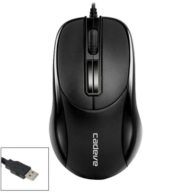 2 PCS Cadeva 006 3 Keys Wired Mouse Household Computer Mouse