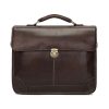 Men Retro Cowhide Leather Briefcase Multifunctional Laptop Bag for 15.6 Inch Computer