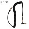 5PCS 3.5MM Male To Female Elbow Spring Retractable Audio Line, Cable Length: 1.5m