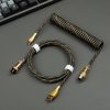 Mechanical Keyboard Spring Cable Gold-plated Aerial Plug