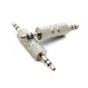 3pcs Metal 3.5mm Audio Male To Male Straight Through Adaptor
