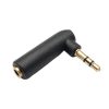 3.5mm Elbow Male to Female Dual Channel Headphone Audio Adapter