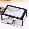 WJ10015 Full Page Reading LED Light Three-dimensional Folding Bracket Magnifying Glass