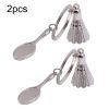 2pcs Simulated Badminton Metal Key Chain Arena Club Gift